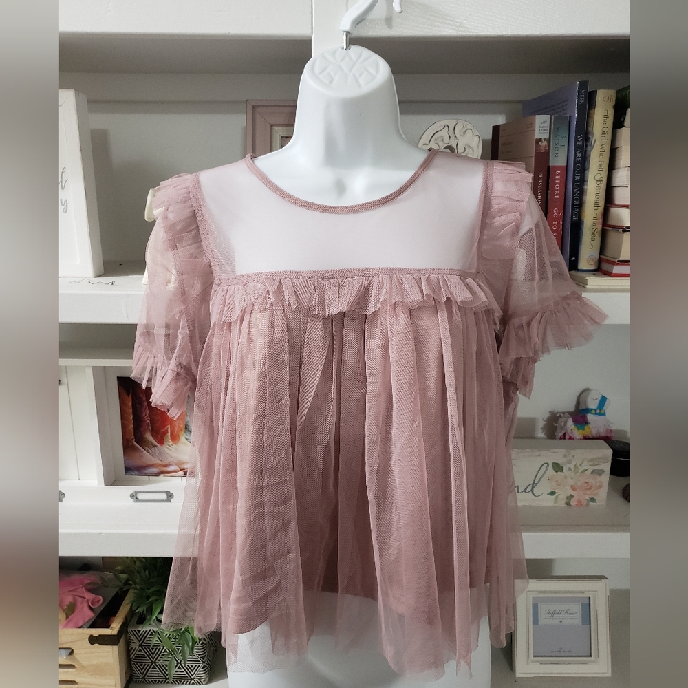 Light Pink, Cropped Blouse, H&M Junior's Large